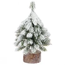 Artikel Winterdeko Tannenbaum in Grün Weiß Ø7cm H14cm 4St - Festliche Mini-Weihnachtsbäume
