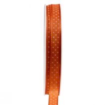 Geschenkband gepunktet Dekoband Orange 10mm 25m