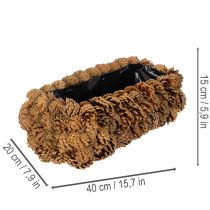 Artikel Rechteckiger Pflanzkasten aus Tannenzapfen 40 cm naturbraun