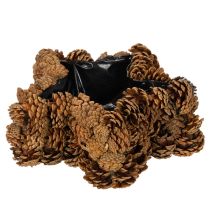 Artikel Tannenzapfen Pflanztopf Stern 30 cm naturbraun mit Folie für Herbst- und Weihnachtsdekoration