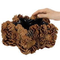 Artikel Tannenzapfen Pflanztopf Stern 30 cm naturbraun mit Folie für Herbst- und Weihnachtsdekoration