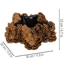 Artikel Tannenzapfen Pflanztopf Stern 30 cm naturbraun mit Folie für Herbst- und Weihnachtsdekoration