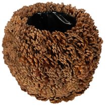 Artikel Deko-Übertopf rund aus Tannenzapfen Naturbraun 27x22cm für Gestecke und Dekorationen