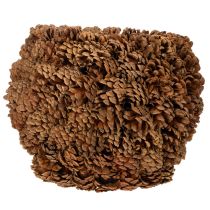 Artikel Deko-Übertopf rund aus Tannenzapfen Naturbraun 27x22cm für Gestecke und Dekorationen