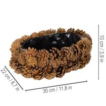 Artikel Pflanzschale Oval aus Tannenzapfen 30 cm Naturbraun