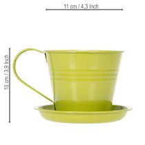 Artikel Pflanztopf Tasse aus Metall 11 cm im 6er-Set für kreative Dekoideen