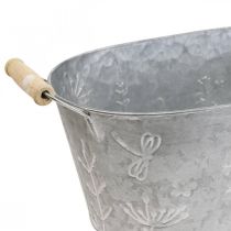 Zinkwanne zum Bepflanzen Pflanztopf mit Griffen 32×17×15cm