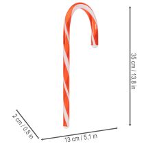 Artikel Künstliche Zuckerstange aus Kunststoff Rot-Weiß 35 cm 3er-Set für Dekoration