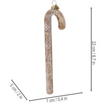 Artikel Zuckerstange Glasornament 22cm Bronze Weiß Weihnachtsdeko