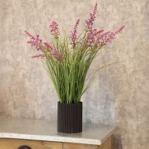 Artikel Dekopflanze künstlich mit grünen Blättern und lila Blüten 67 cm