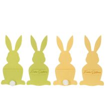 Artikel Bestecktaschen Hase aus Filz mit Frohe-Ostern-Druck, Gelb und Grün, 26cm, 4er-Set