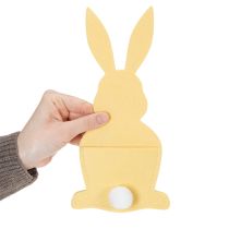 Artikel Bestecktaschen Hase aus Filz mit Frohe-Ostern-Druck, Gelb und Grün, 26cm, 4er-Set