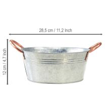 Artikel Blumenschale rund mit Griffen Metall Schale Ø21cm H9,5cm