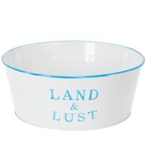 Artikel Blumenschale rund Pflanztopf Weiß Übertopf Metall 25×10cm