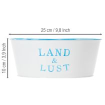 Artikel Blumenschale rund Pflanztopf Weiß Übertopf Metall 25×10cm