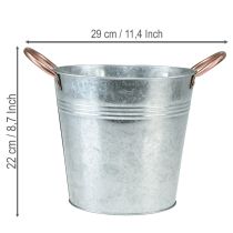 Artikel Blumentopf mit Griffen Metall Deko Eimer Ø21cm H19,5cm