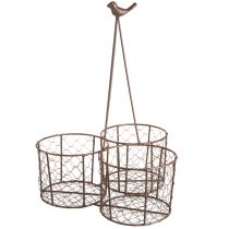 Artikel Blumentopf Keramik Gitterkorb Metall Braun Ø30cm H11,5cm Deko