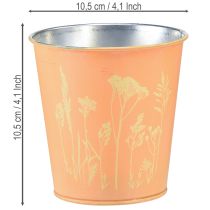 Artikel Blumentopf Metall Pfirsich Übertopf Ø10,5cm H10,5cm für Tischdeko und Innenraumgestaltung