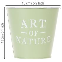 Artikel Blumentopf Zink Mintgrün Ø15cm H13,5cm