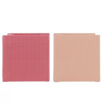 Artikel Blumenübertopf Blumentüte Pink Lachs 12cmx12cm 6 St