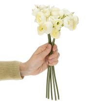 Artikel Bouquet künstliche Ranunkeln weiß langlebige Frühjahrsdekoration 32cm 5 Zweige