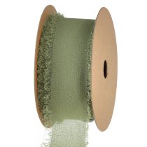 Artikel Chiffonband Olivgrün Stoffband Band Fransen B40mm L15m