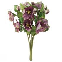 Artikel Künstliche Christrosen Lila Blüte - Deko-Hingucker Eleganz L35cm 6er-Set