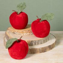 Artikel Deko Apfel Stoff Samt & Filz Rot Ø7,5cm H9cm 9 Stück für stilvolle Herbstdekoration