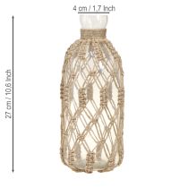 Artikel Deko Flasche Glas Makramee Vase Ø10cm H27cm Wohnaccessoire