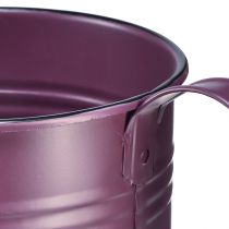 Artikel Deko Gießkanne Lila Metall Übertopf Blumengeschäft &amp; Eventdekoration Ø13,5cm H12,5cm