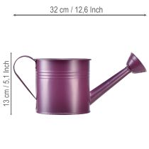 Artikel Deko Gießkanne Lila Metall Übertopf Blumengeschäft &amp; Eventdekoration Ø13,5cm H12,5cm