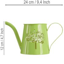 Artikel Deko Gießkanne Metall Pusteblume Grün H12cm 2St Deko Vase Shabby