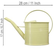 Artikel Deko Gießkanne Metall Grüngelb Klein 28x13x17cm 1,25l Vintage-Look Balkondeko