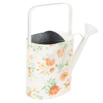 Artikel Vintage Deko Gießkanne Metall mit Rosenmotiv, Sommer Garten Dekoration, Nostalgische Pflanzkanne, H31,5 cm