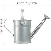 Artikel Deko Gießkanne Retro Design Metall Silber 42x15,5x27cm Vintage Balkondeko Blumentopf