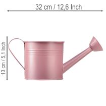 Artikel Deko Gießkanne Rosa Metall Übertopf Ø13,5cm H12,5cm für Floristik und Innendekoration