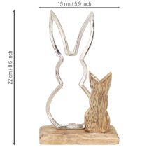 Artikel Deko-Hase Metall Holz Osterfigur 22cm 2er Set Tischdeko Hasenduo