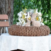 Artikel Deko Hasen Sitzend Ostern Braun Beflockt – 2. Wahl – H15cm 4 St als Osterdeko Highlight