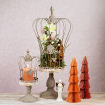 Artikel Vintage Metall Deko Krone in Grau, 34cm/66cm, 2er Set für Tischdeko und Eventgestaltung