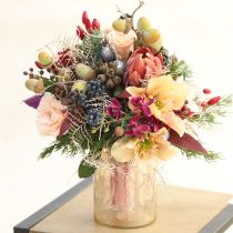 Artikel Deko Protea Kunstblumen Rotorange 34cm 3St Hochwertige Dekoration für Floristen