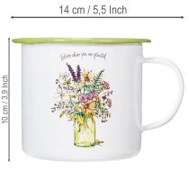 Artikel Deko Tasse Pflanztopf emailliert Ø11,5cm H10cm