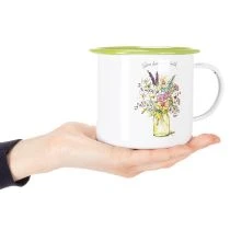 Artikel Deko Tasse Pflanztopf emailliert Ø11,5cm H10cm