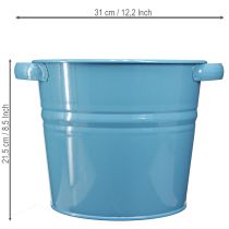 Artikel Deko Topf Blumenkübel Metall Blau maritimes Design 31cmx26cmx21,5cm