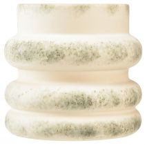 Artikel Deko Übertopf Creme Graugrün, Keramik Vase für Trockenblumen, stilvoll & langlebig 16x16cm