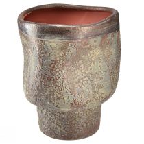 Artikel Keramik Deko-Vase im Metallic-Look, 16,5×20,5cm in Braun und Graublau