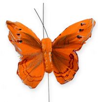 Artikel Deko-Schmetterling am Draht Orange 8cm 12St