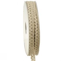 Artikel Dekoband Häkelspitze Zierband Band Beige B9mm L20m
