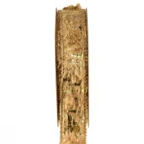 Artikel Dekoband mit Fell Schmuckband Kunstfell Braun Gold 25mm 15m