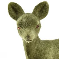 Artikel Dekofigur Reh Kitz beflockt Weihnachtsfiguren Grün 10,5cm 6 St