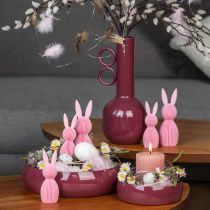 Artikel Dekohasen Set aus rosa Kunststoff 11 cm, moderne Osterdekoration, 4-teilig